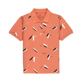 Boys All Over Printed Polo T-shirt